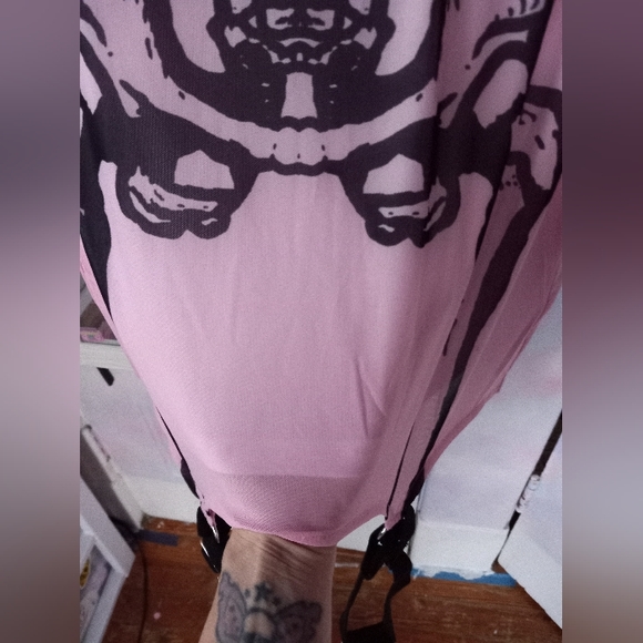 LAST ONE! Killstar × Avril Lavigne collab sexy mesh bone garter skirt - Picture 2 of 4